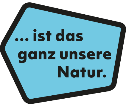 Blaue Wabe mit schwarzem Rand und der Aufschrift