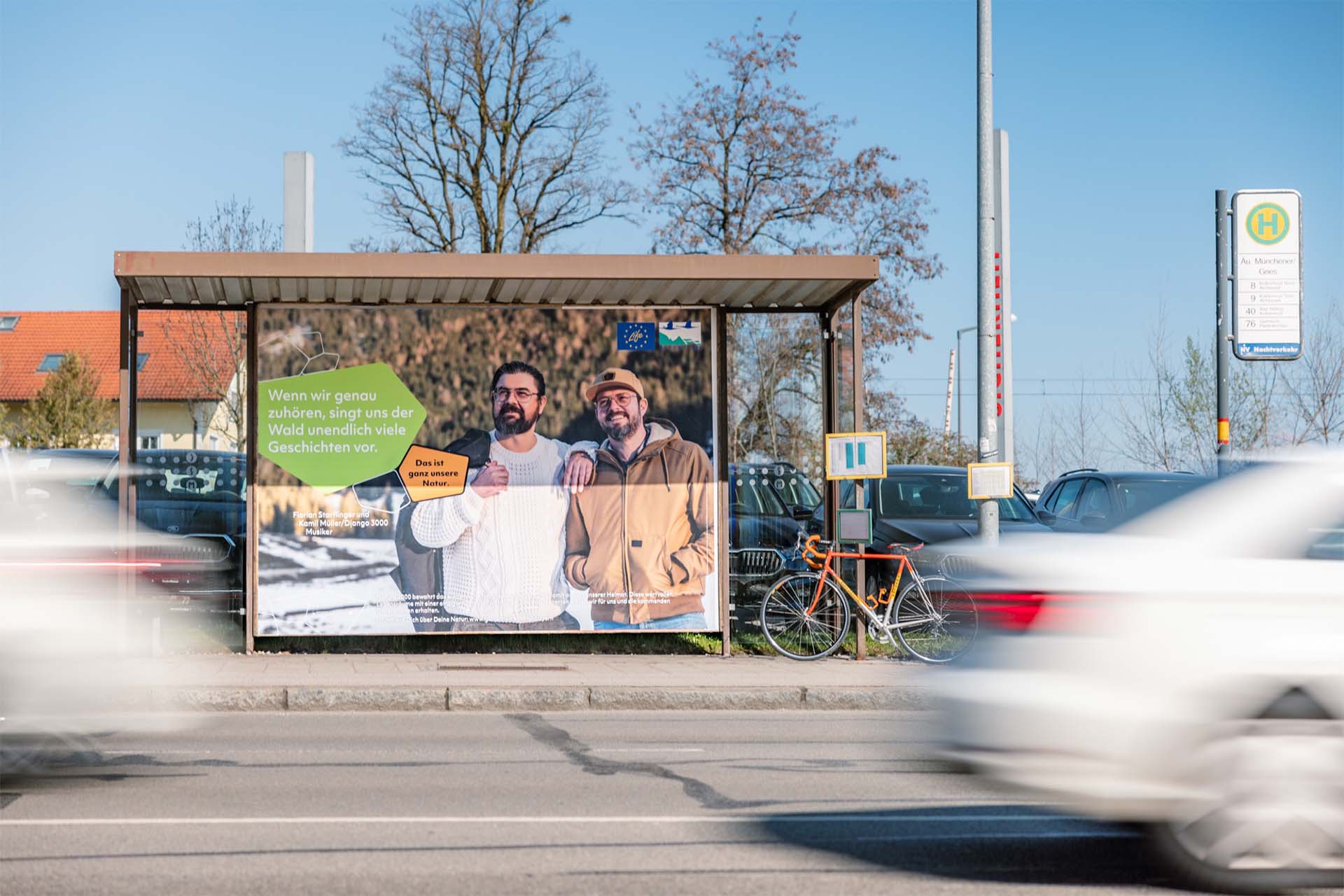 Großflächen Plakat von Natura 2000-Botschafter Django 3000 in München.